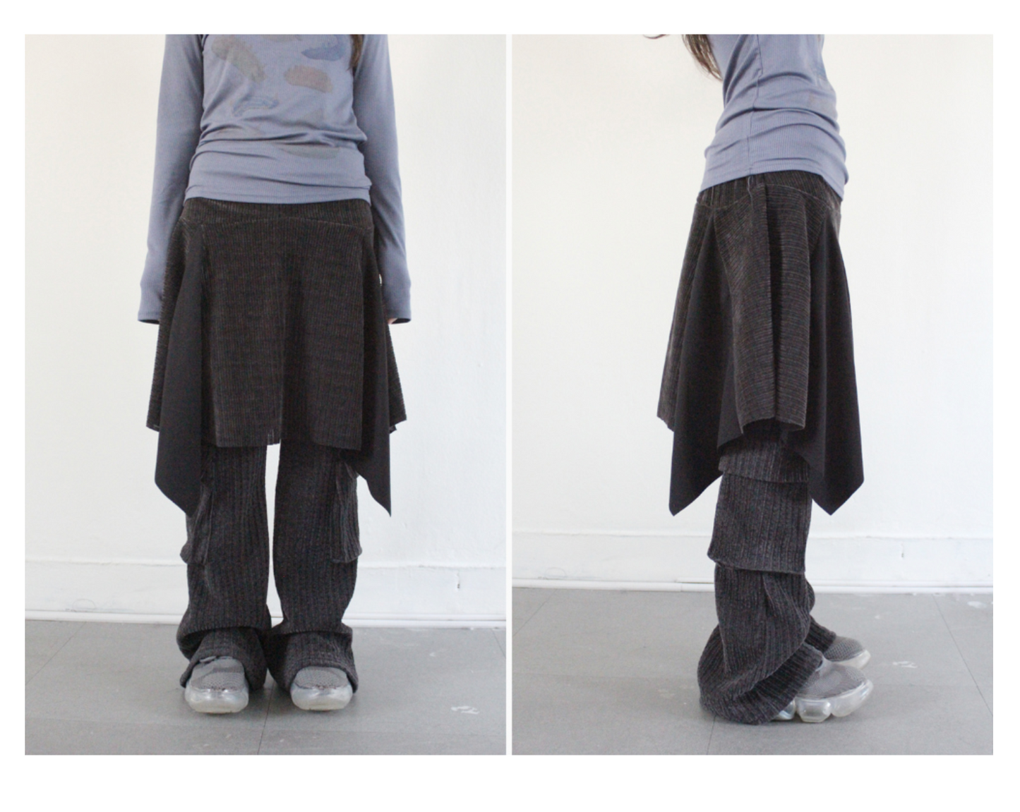 ｜hippiedippy｜ Corduroy Mix Sk (2colour)