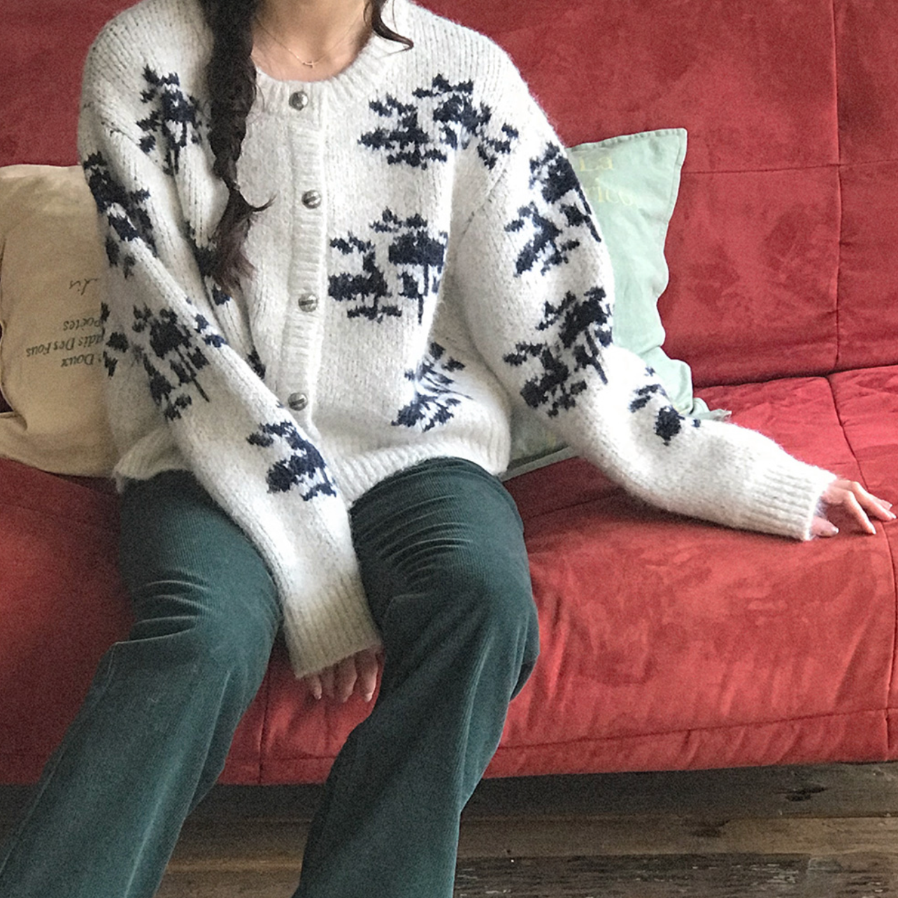 ｜WITHBLOOM｜ Muguet Nordic Cardigan Ivory