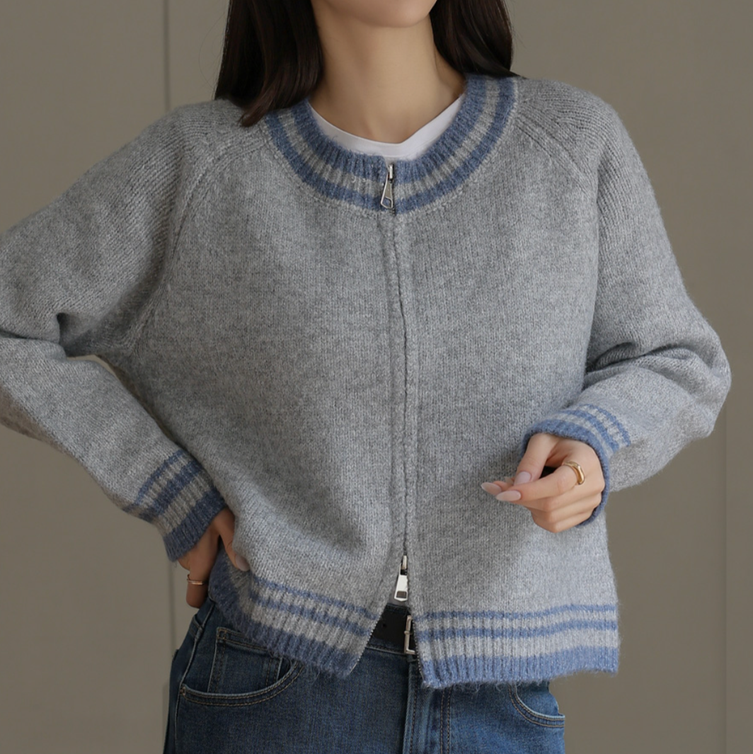 ｜FRENCHCHIC｜ Et Coloring Knitwear Zip-Up Cardigan