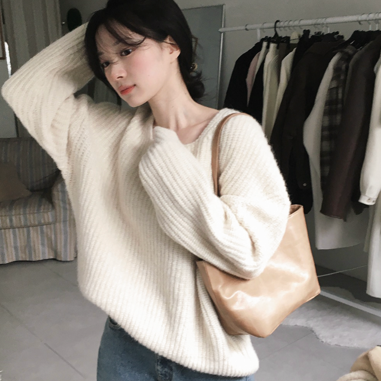 ｜SLOWAND｜ # SLOWMADE Shine Glitter Mood Soft Knitwear