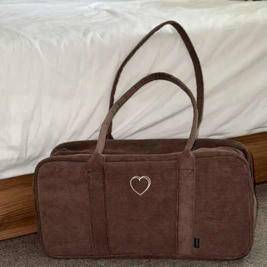 ｜MAZZZZY｜ Corduroy Signature Boston Bag Chestnut Brown