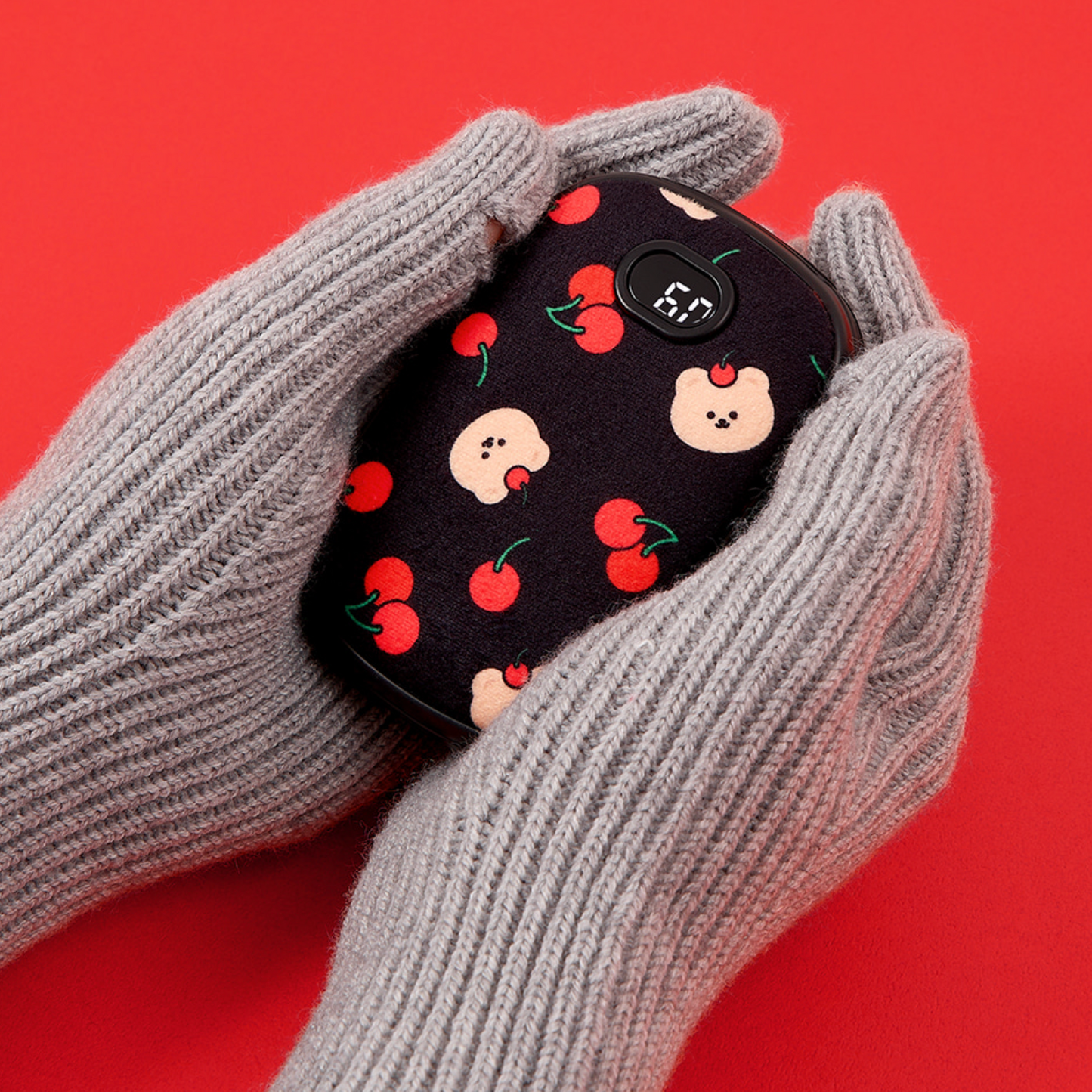 ｜earp earp｜ Cherry Covy Fabric Rechargeable Hand Warmer