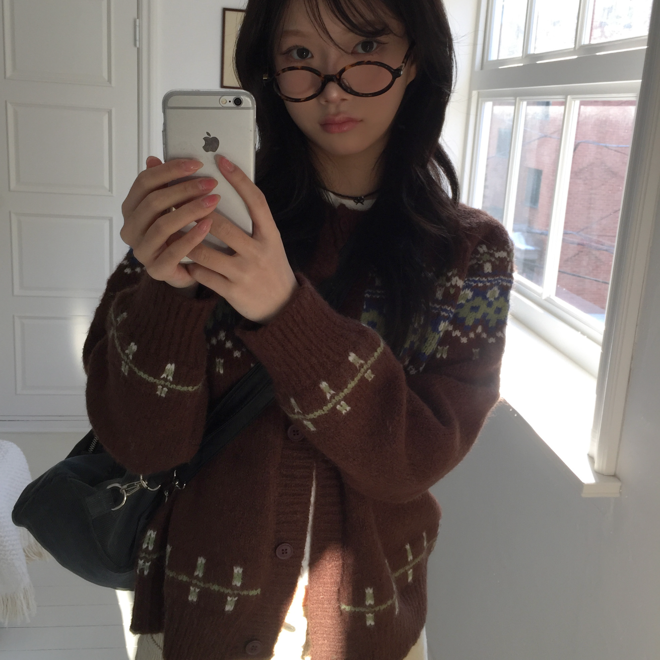 ｜MODIMOOD｜ Wool Nordic Flower Cardigan