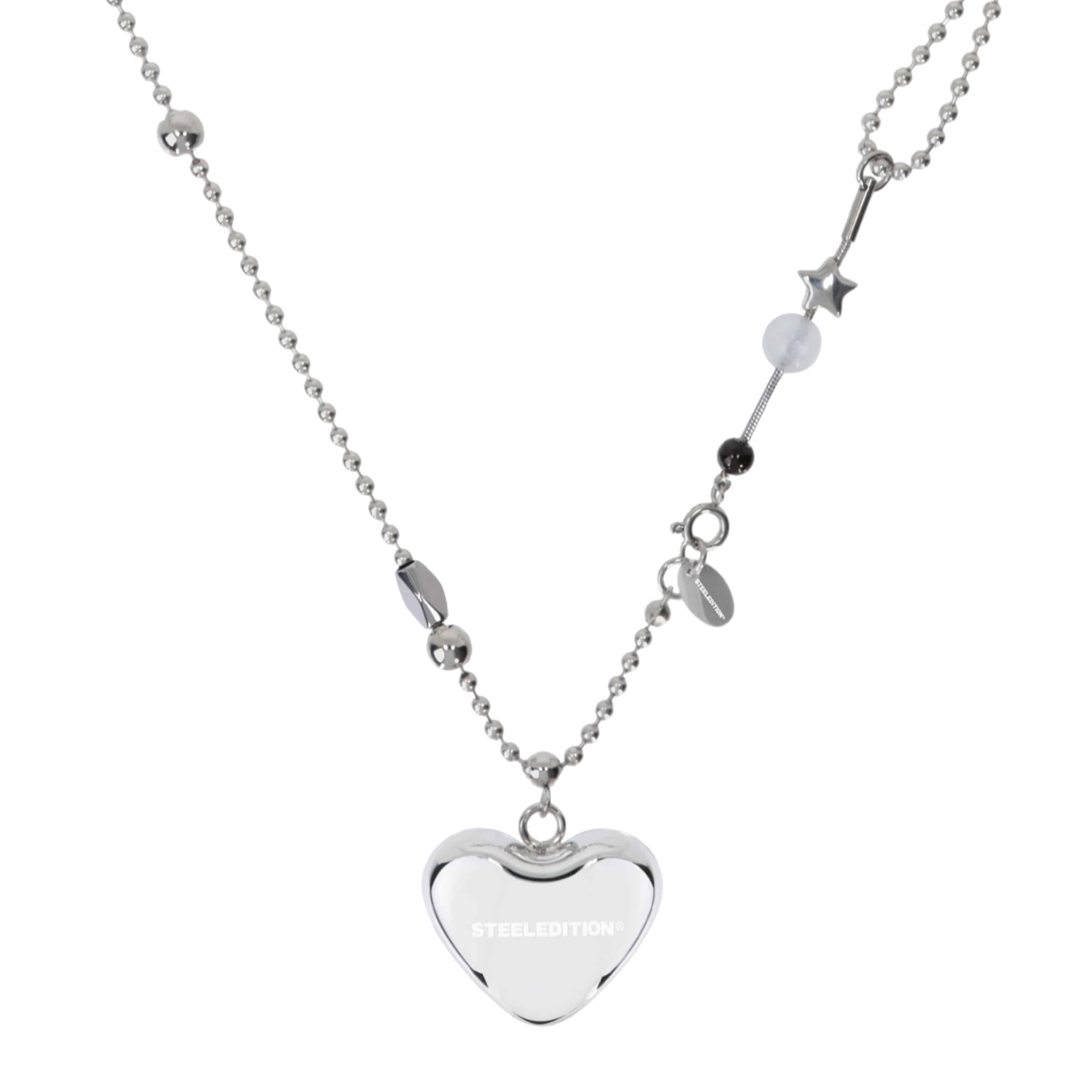 ｜STEELEDITION｜ Volume Heart Sliding Ball Necklace