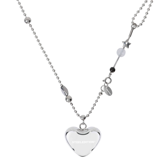 ｜STEELEDITION｜ Volume Heart Sliding Ball Necklace