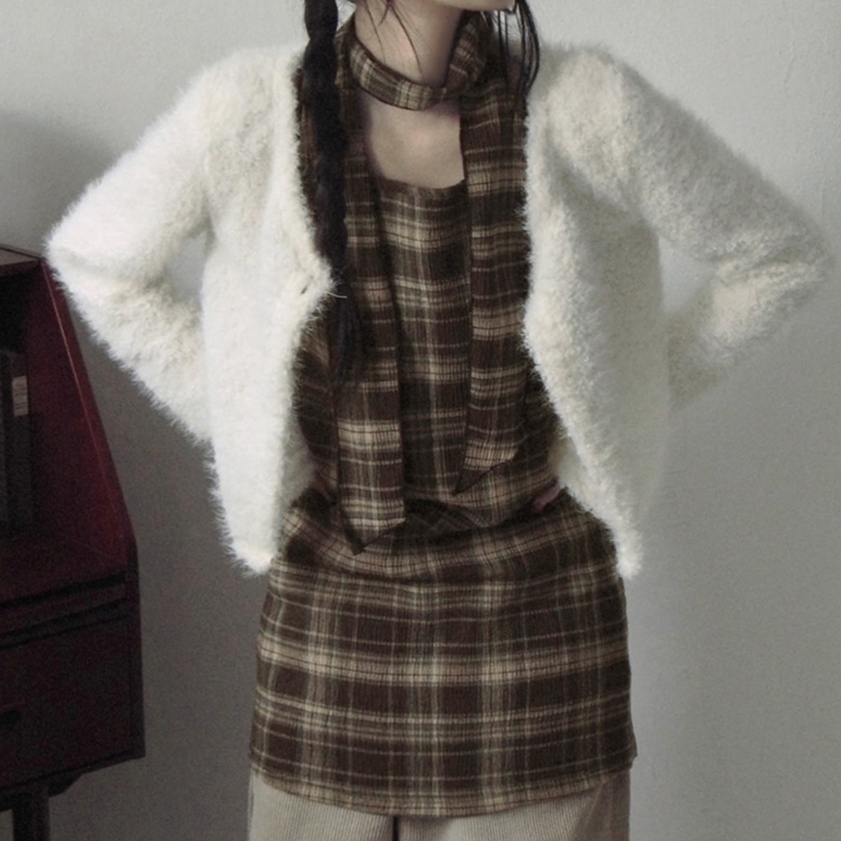 ｜Unbutty｜ Heart Checkered Sleeveless OPS