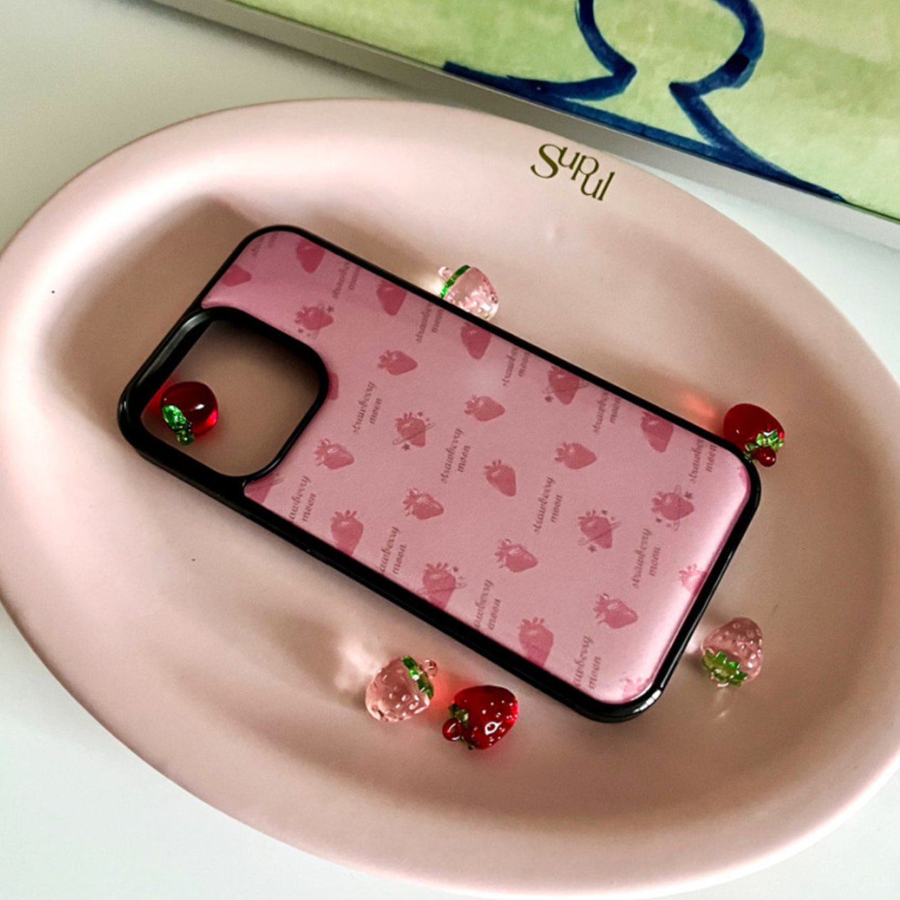 ｜moodmoons｜ Strawberry Moon Epoxy Phone Case