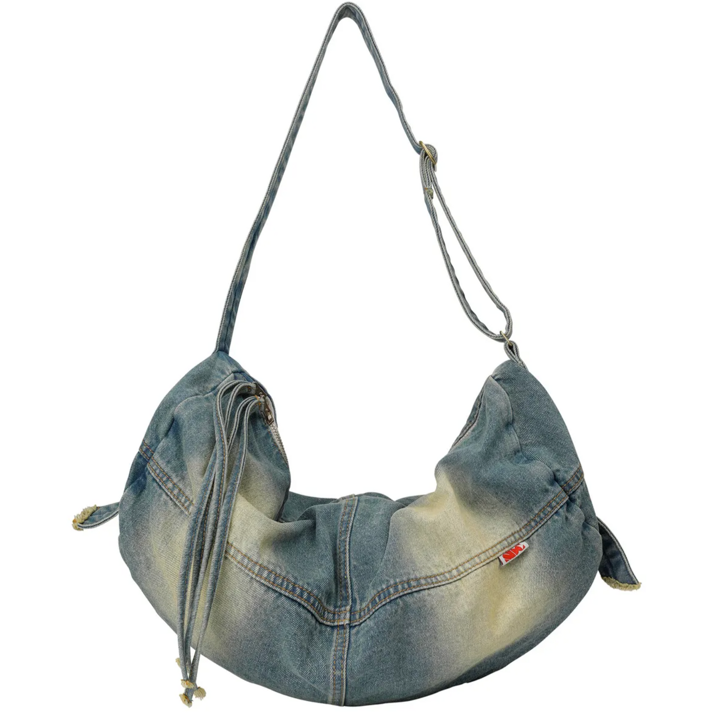｜SCULPTOR｜ Vintage Brushed Denim Duffel Bag Mid Blue