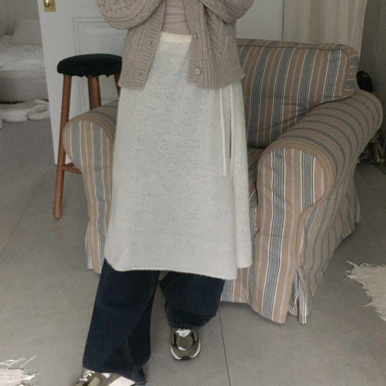 ｜SLOWAND｜ # SLOWMADE Minuet Layering Knitwear Wrap Skirt