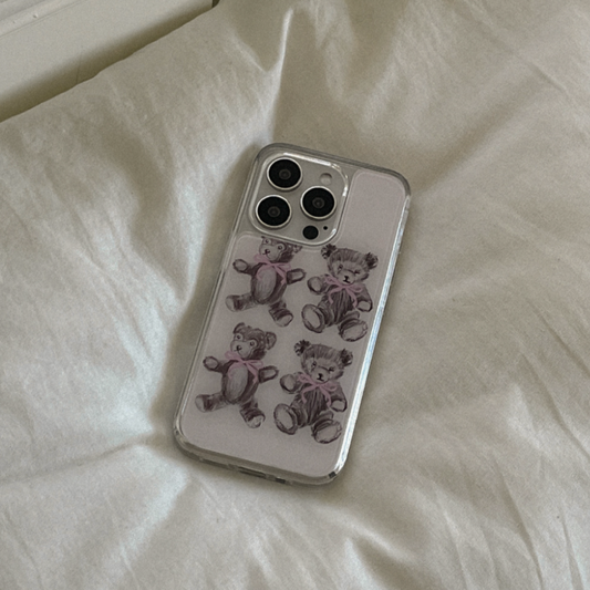 ｜Mademoment｜ Drawing Teddy Bear Acrylic Cover Case