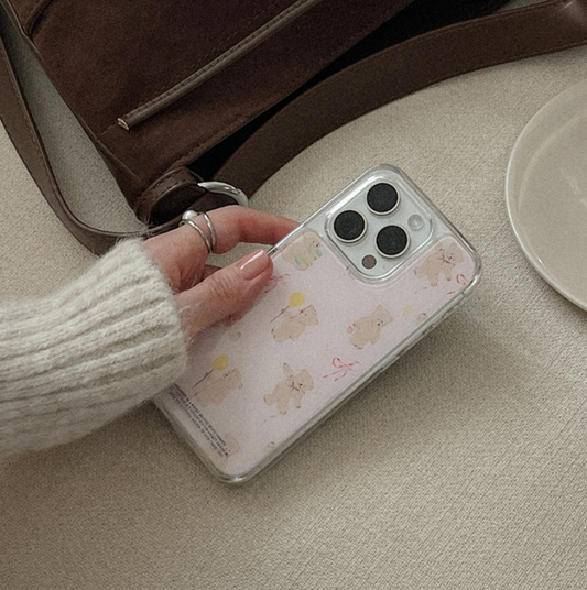 ｜Mademoment｜ Sweet Bear Pattern Acrylic Cover Case
