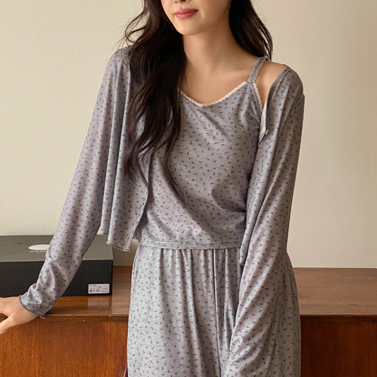 ｜Juuneedu｜ All Day Softy Flower Pyjamas Set