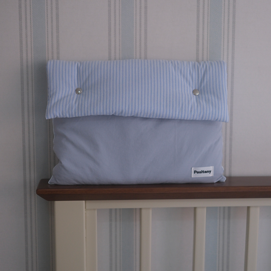 ｜Positany｜ Button Pouch (Blue Stripe)