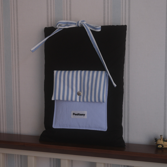 ｜Positany｜ Ribbon Tie Pouch (BLUE)