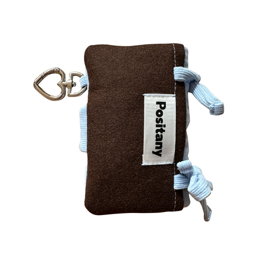 ｜Positany｜ Snug Ribbon Card Wallet (BLUE BROWN)