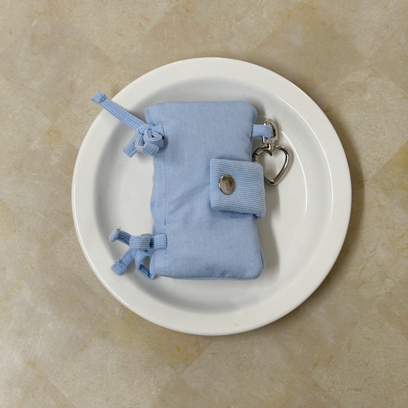 ｜Positany｜ Snug Ribbon Card Wallet (Sky Blue)