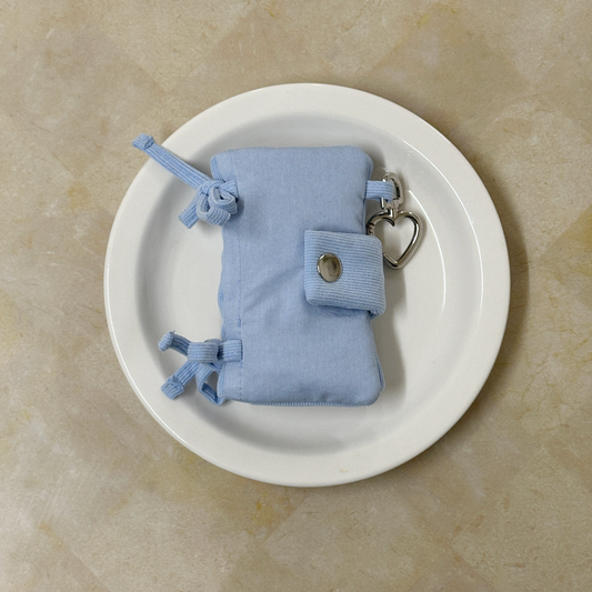 ｜Positany｜ Snug Ribbon Card Wallet (Sky Blue)