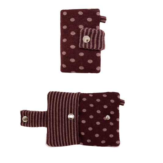｜Positany｜ Snug Ribbon Card Wallet (Burgundy)