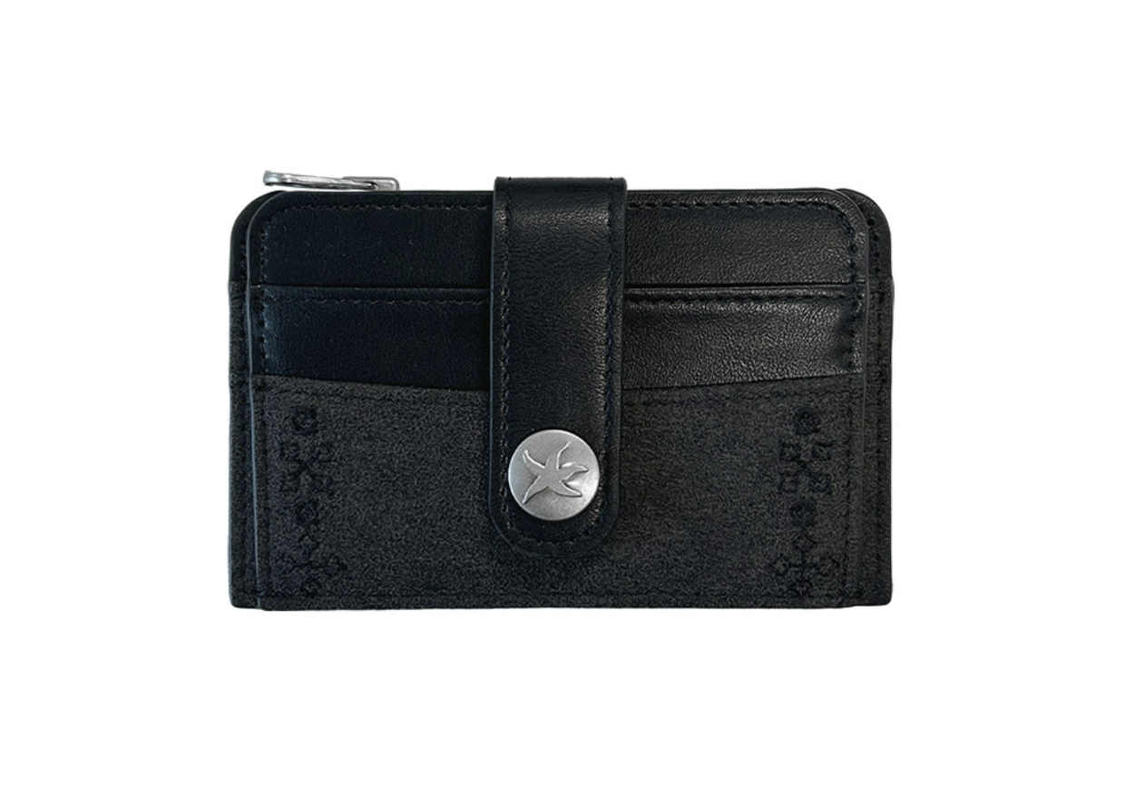 ｜THE COLDEST MOMENT｜ TCM Suede Buckle Card Wallet BLACK