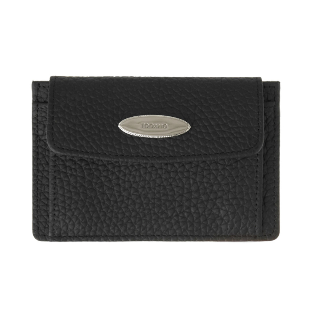 ｜TOOAMO｜ Knock Knock Pocket Card Wallet Black (Cowhide)