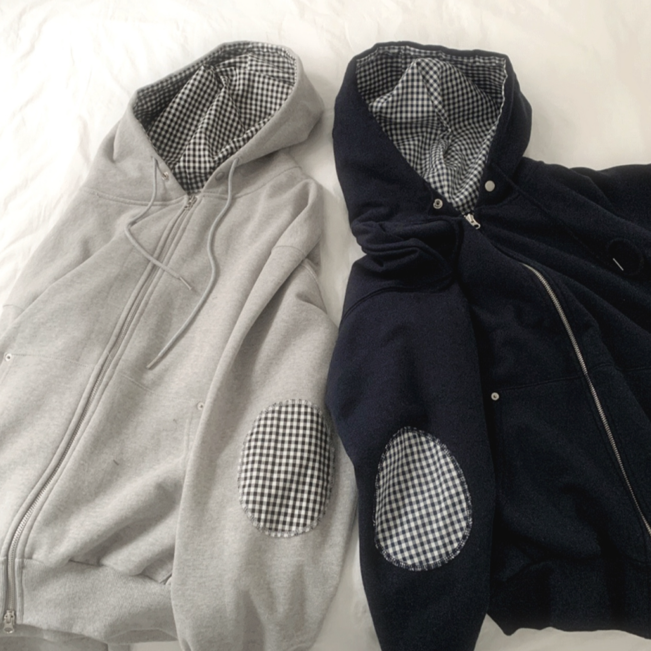 ｜Myorang｜ Nuu Check Patch Zip Up