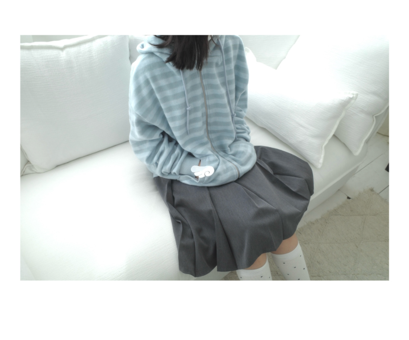 ｜Myorang｜ Lollipop Terry Stripe Hoodie Zip-Up