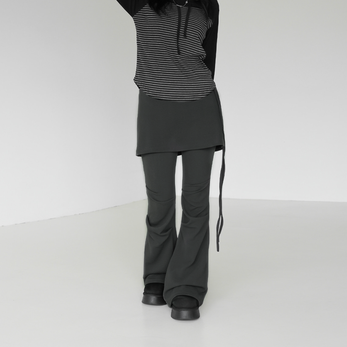 ｜BINARY01｜ Ribbon Skirt Pants