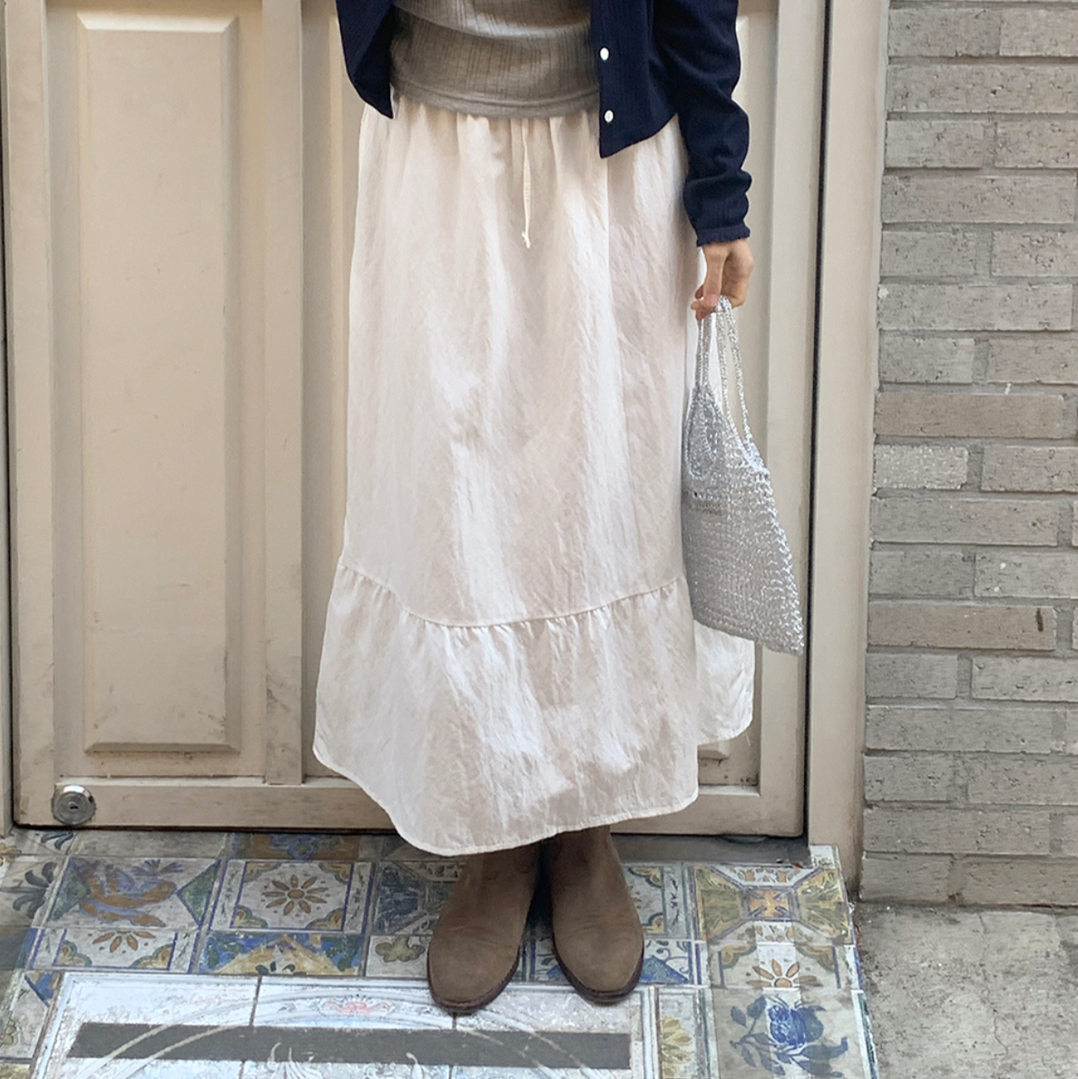 ｜98°C｜ Mimi Shirring Long Skirt
