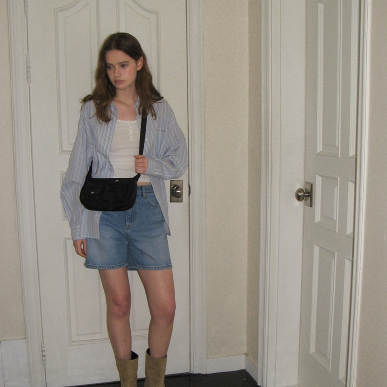 ｜SOMEWHERE BUTTER.｜ Pipi Mini Cross Bag - Black
