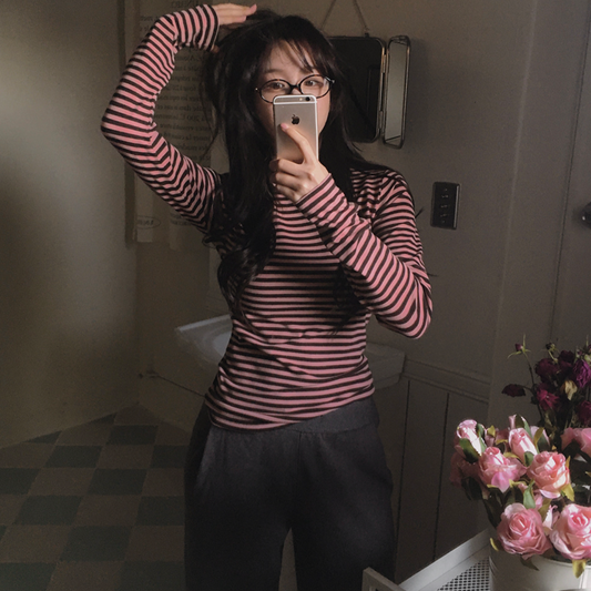 ｜SLOWAND｜ # SLOWMADE Marshmallow Stripe T-shirt