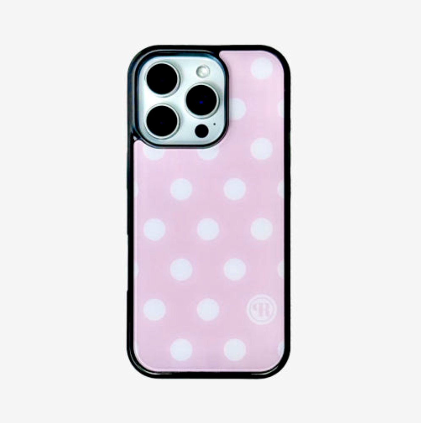 ｜holypeachproject｜ Dot (Pink White) Glass Bumper Case