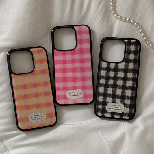 ｜Mademoment｜ Warm Check Pattern Bumper Case