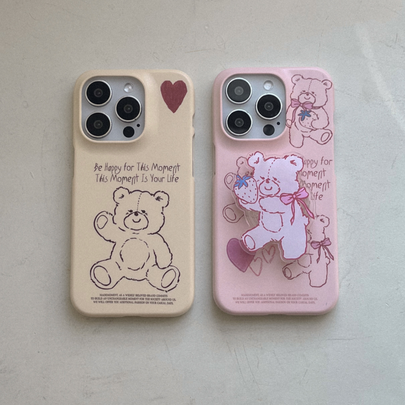 ｜Mademoment｜ Fluffy Strawberry Bear Hard Case
