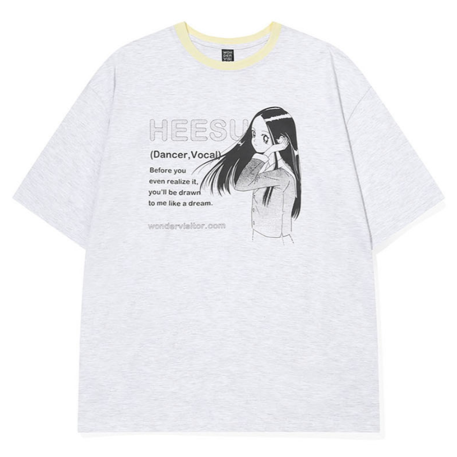 ｜WONDERVISITOR｜ HEESU pfp Overfit T-shirt (Light grey)