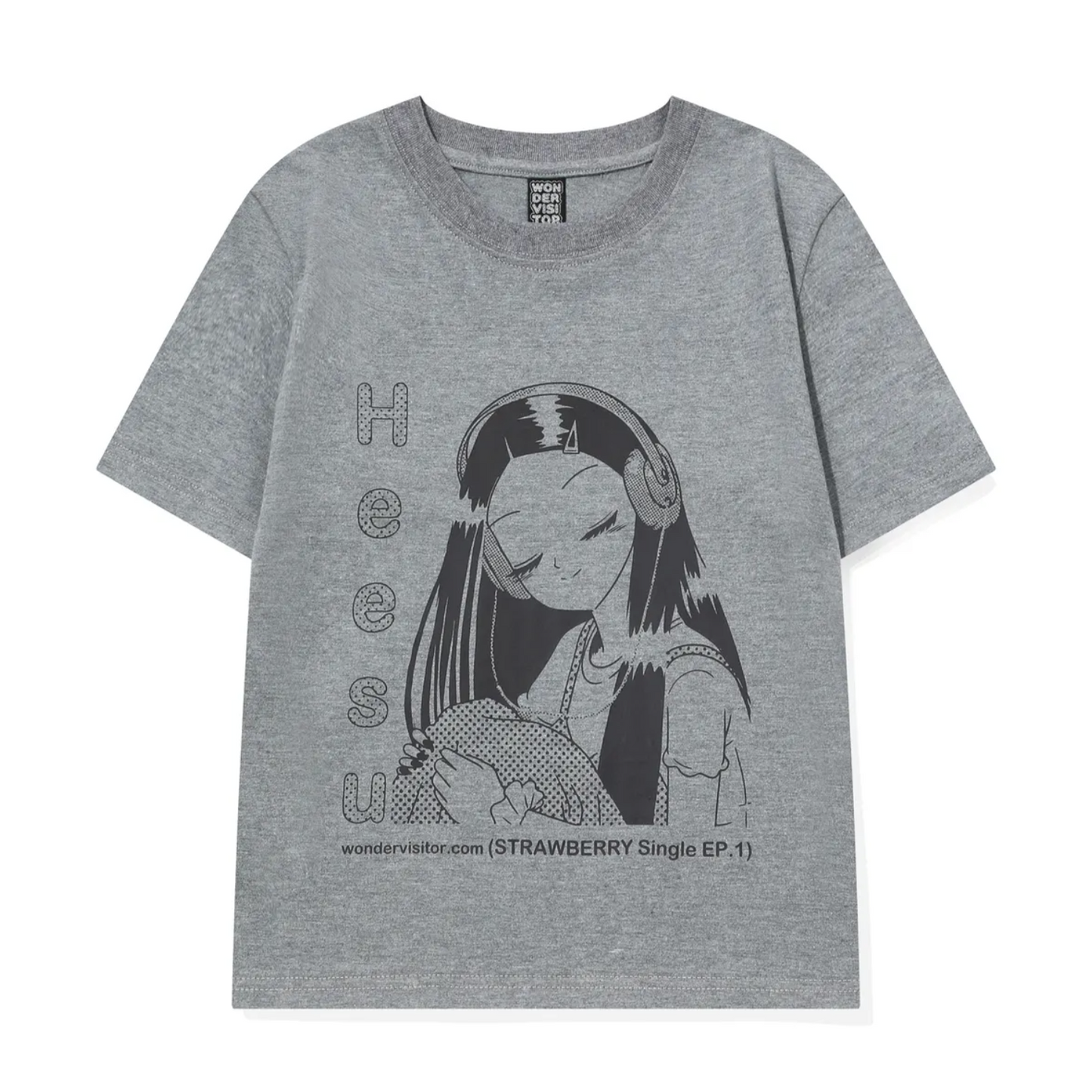 ｜WONDERVISITOR｜ HEESU Crop T-shirt (Grey)