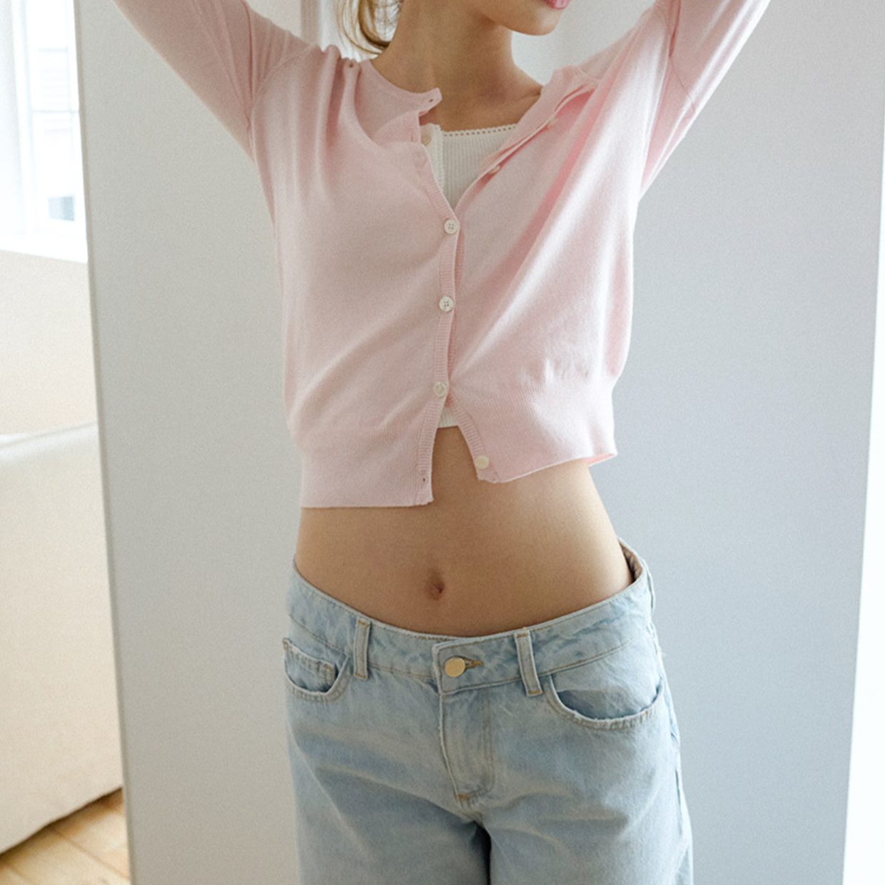 ｜Letter from Moon｜ Letters U-neck Basic Cardigan (5colours)