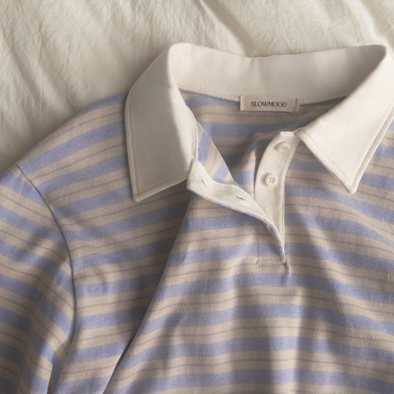 ｜SLOWAND｜ # SLOWMADE Rugby Stripe Piket T-shirt