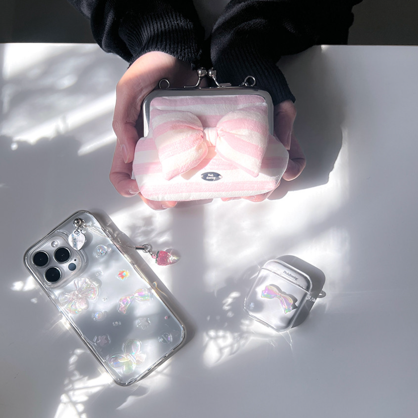 ｜Peakdrawing｜ Clear Rose Candy Heart Case