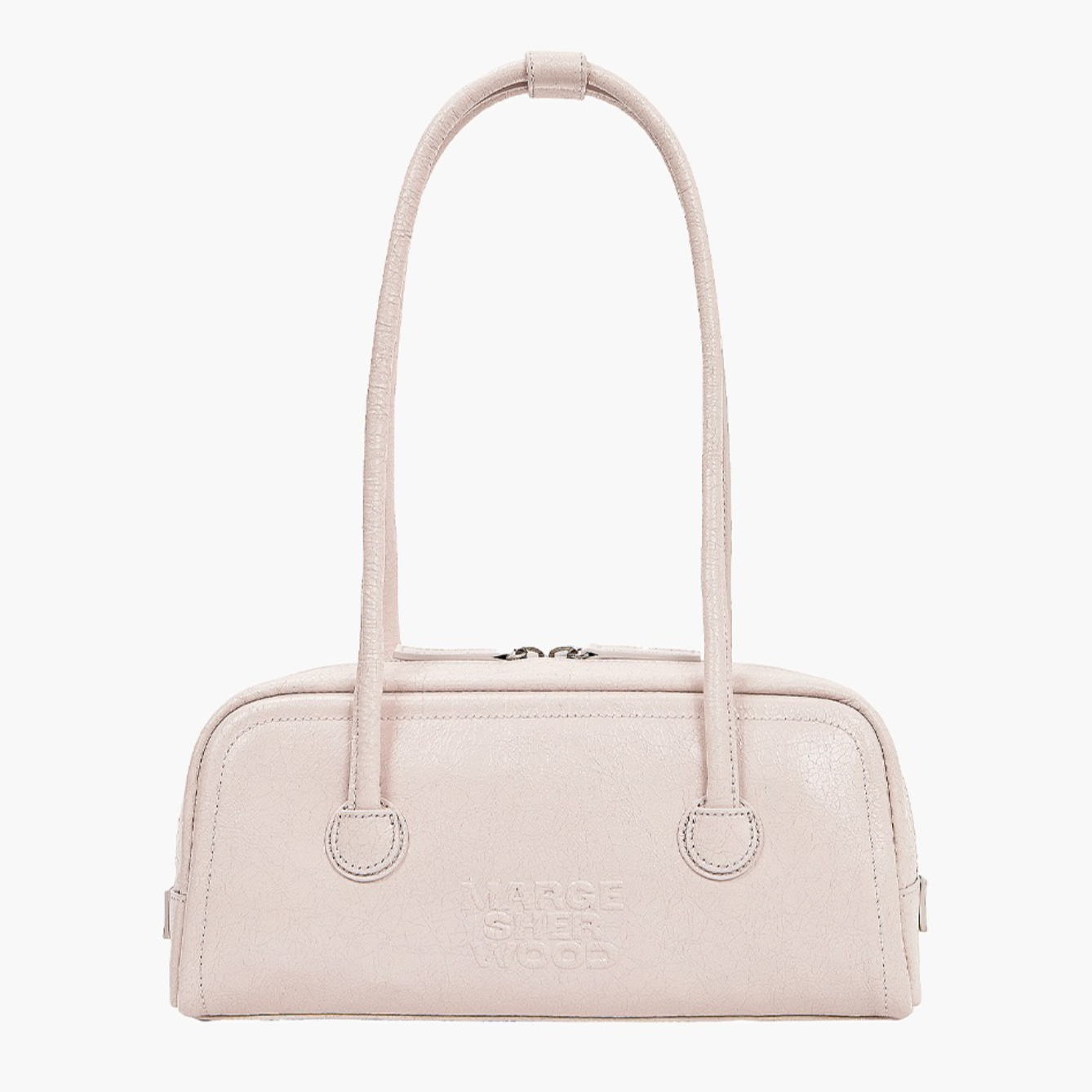 ｜MARGESHERWOOD｜ SOFT BAGUETTE BAG Pale Pink Cracked