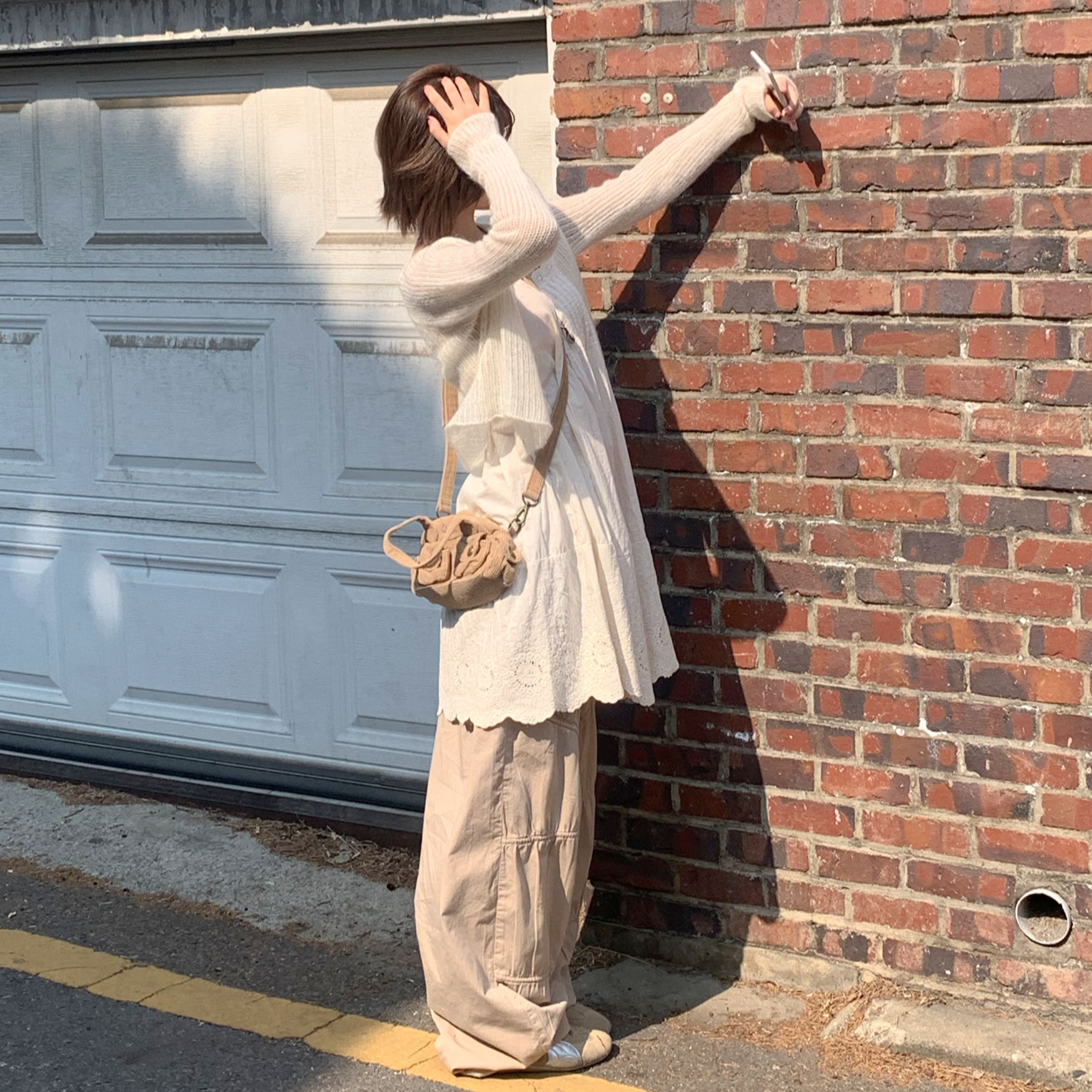 ｜MODIMOOD｜ Sand Punching Layered Dress
