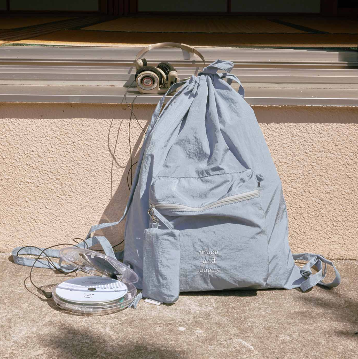 ｜mucu and ebony｜ Ridge String Backpack Misty Blue