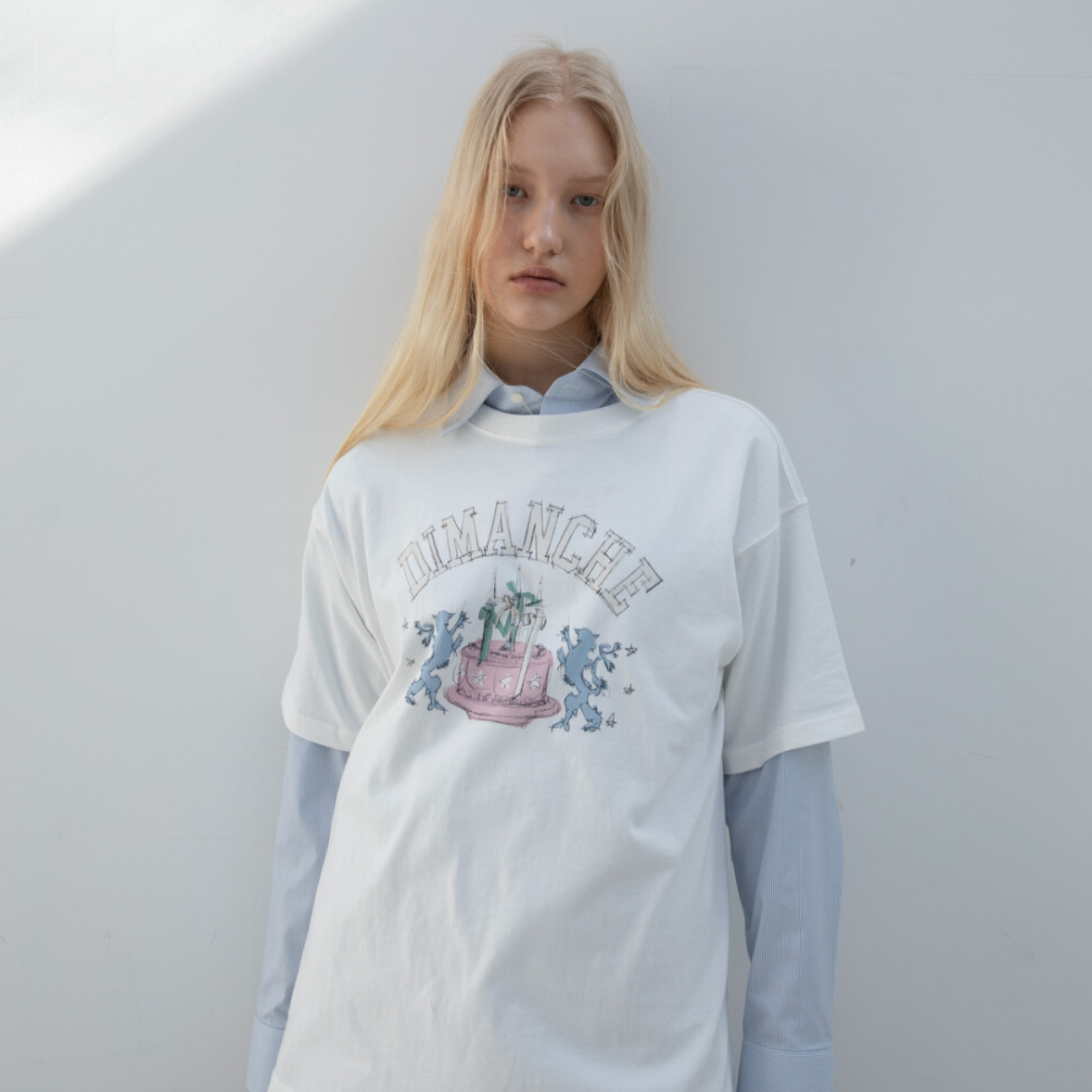 ｜Dimanche｜ PREPPY CAKE OVERSIZE T-SHIRT