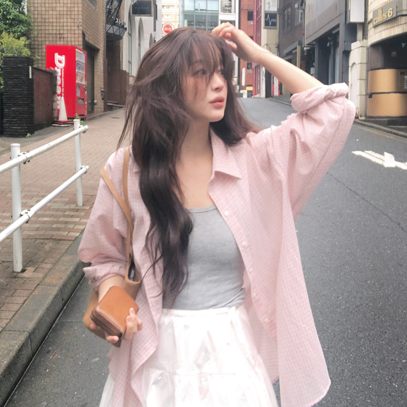 ｜SLOWAND｜ # SLOWMADE Fine Checkered Loose Fit Shirt