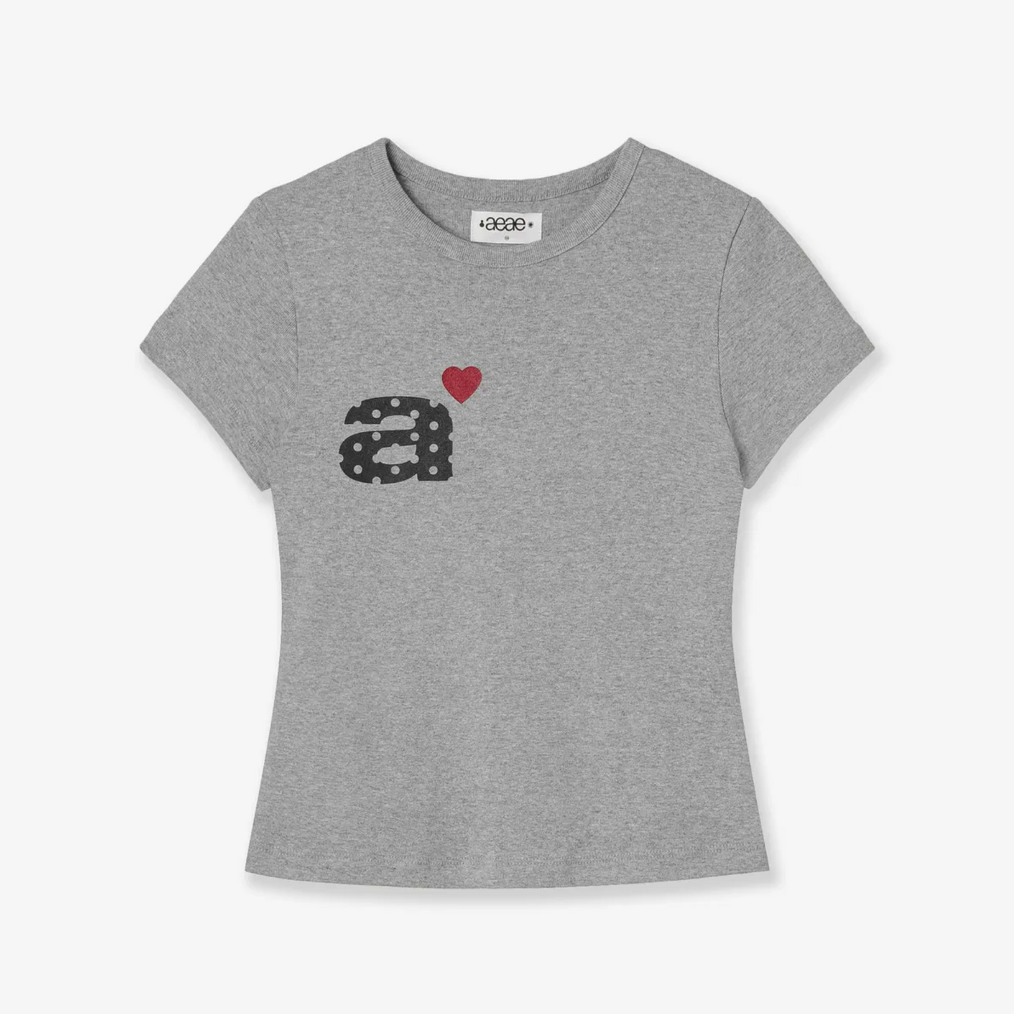 ｜aeae｜ DOT SMALL LETTER TEE ｜MELANGE GREY｜