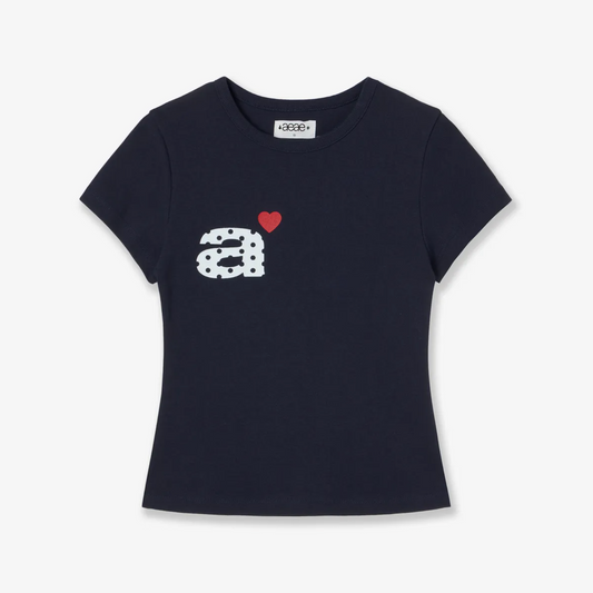 ｜aeae｜ DOT SMALL LETTER TEE ｜NAVY｜