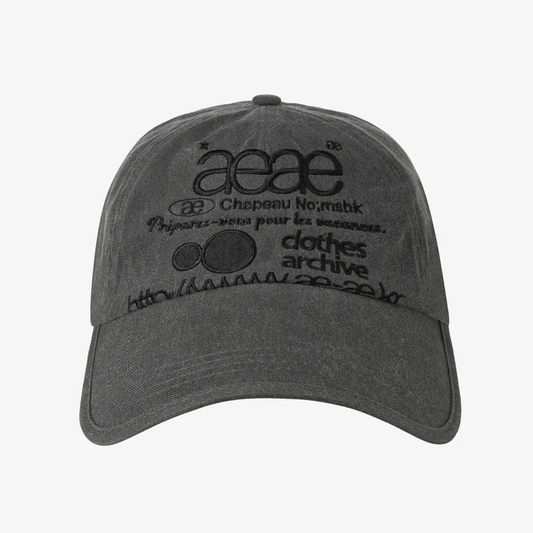 ｜aeae｜ WEB LOGO PIGMENT CAP ｜CHARCOAL｜