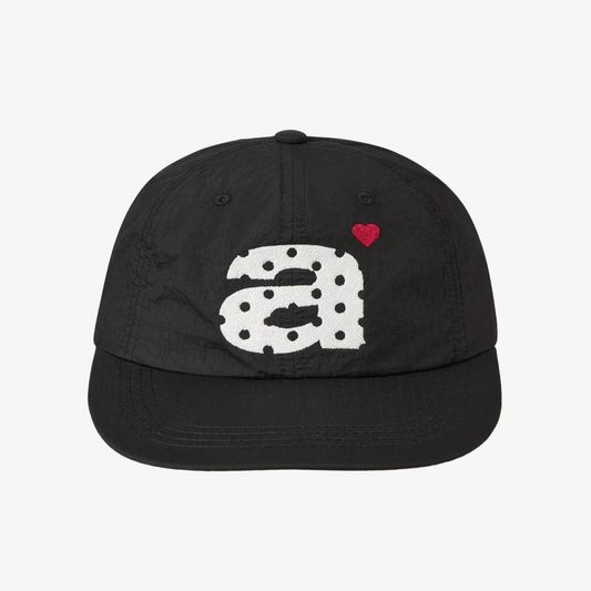 ｜aeae｜ DOT SMALL LETTER NYLON CAP ｜BLACK｜
