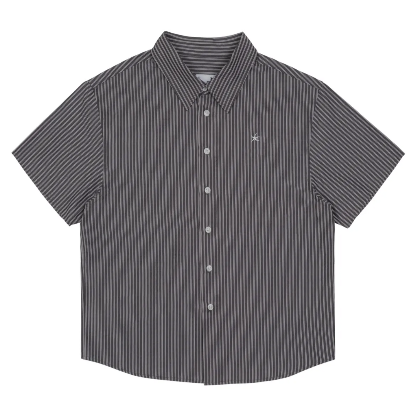 ｜THE COLDEST MOMENT｜ TCM Mini Logo Stripe Half Shirts (Black)