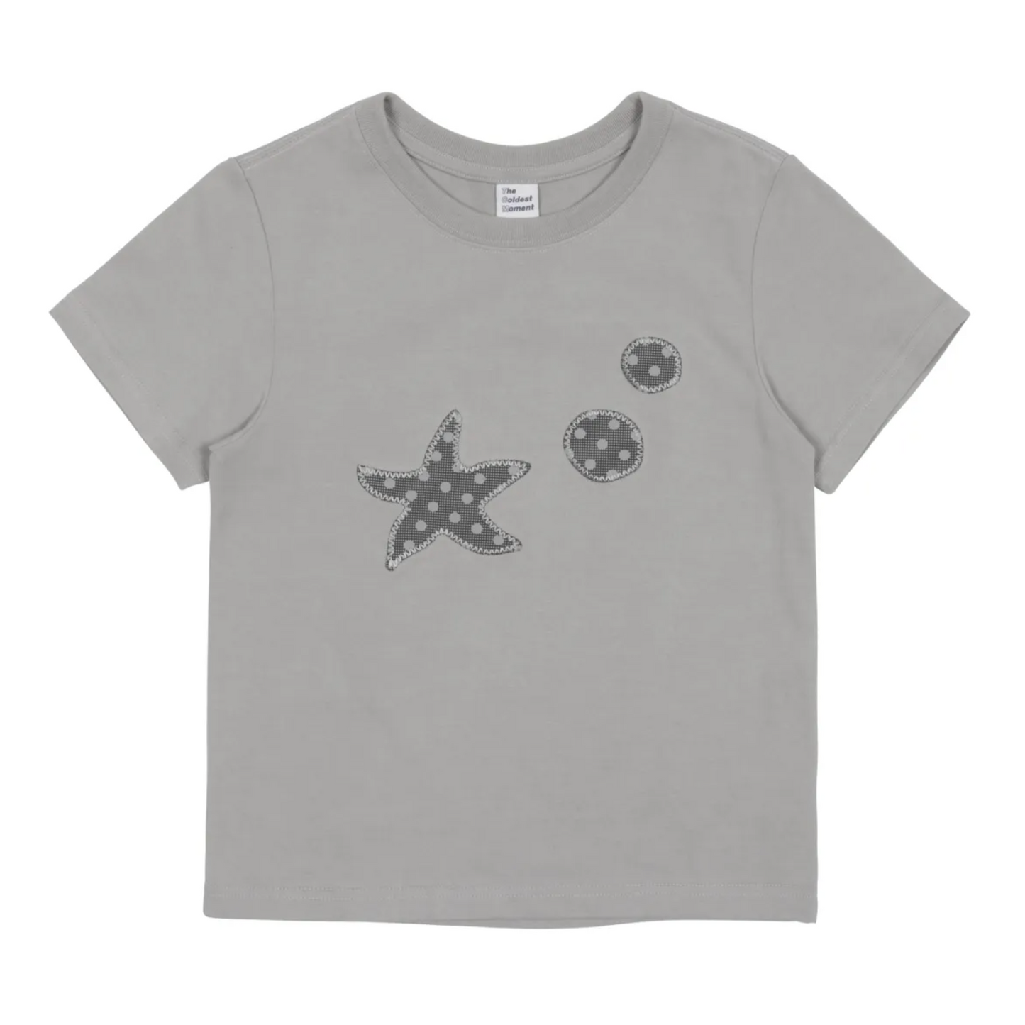 ｜THE COLDEST MOMENT｜ (w) Starfish Dot Patch T (Grey)