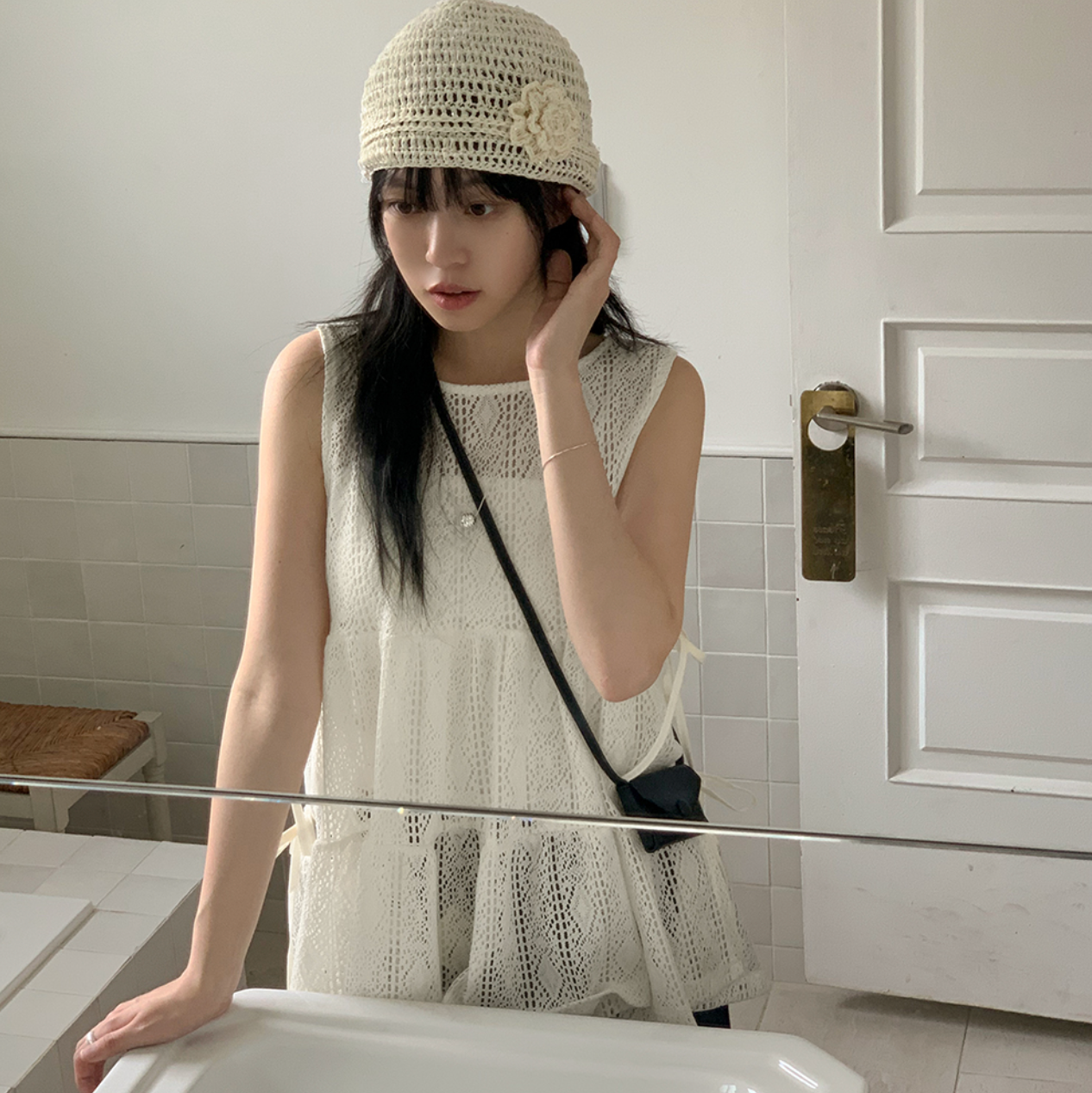 ｜98°C｜ Bohemian Crochet Layered Bustier